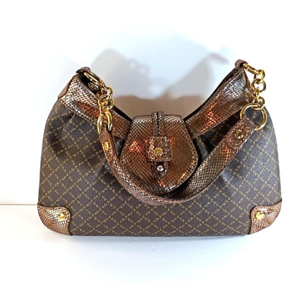 Vintage La Tour Eiffel 1887 Brown Monogram Shoulder Bag Coated Canvas 4 Pockets